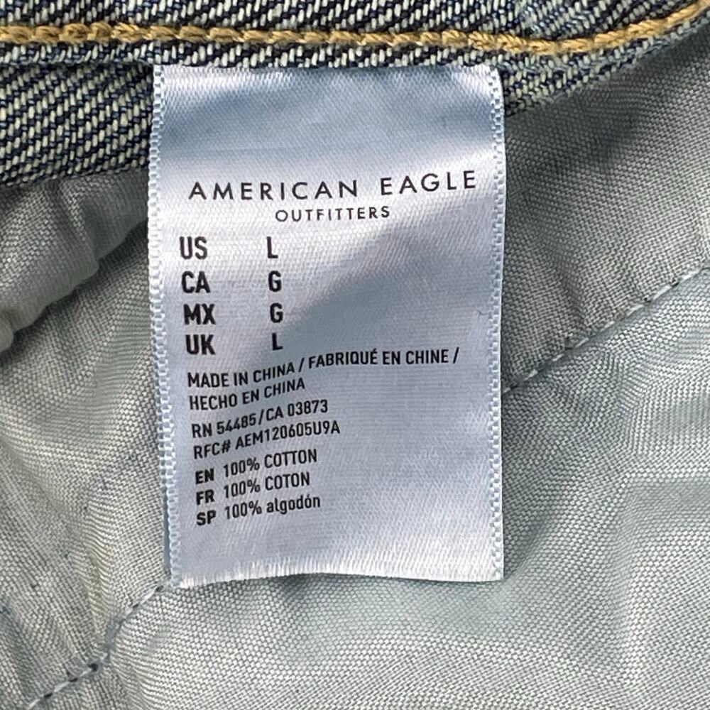 American Eagle Women's Denim Jacket Button Up Short, 100% Cotton, Sz. L - Picture 6 of 8